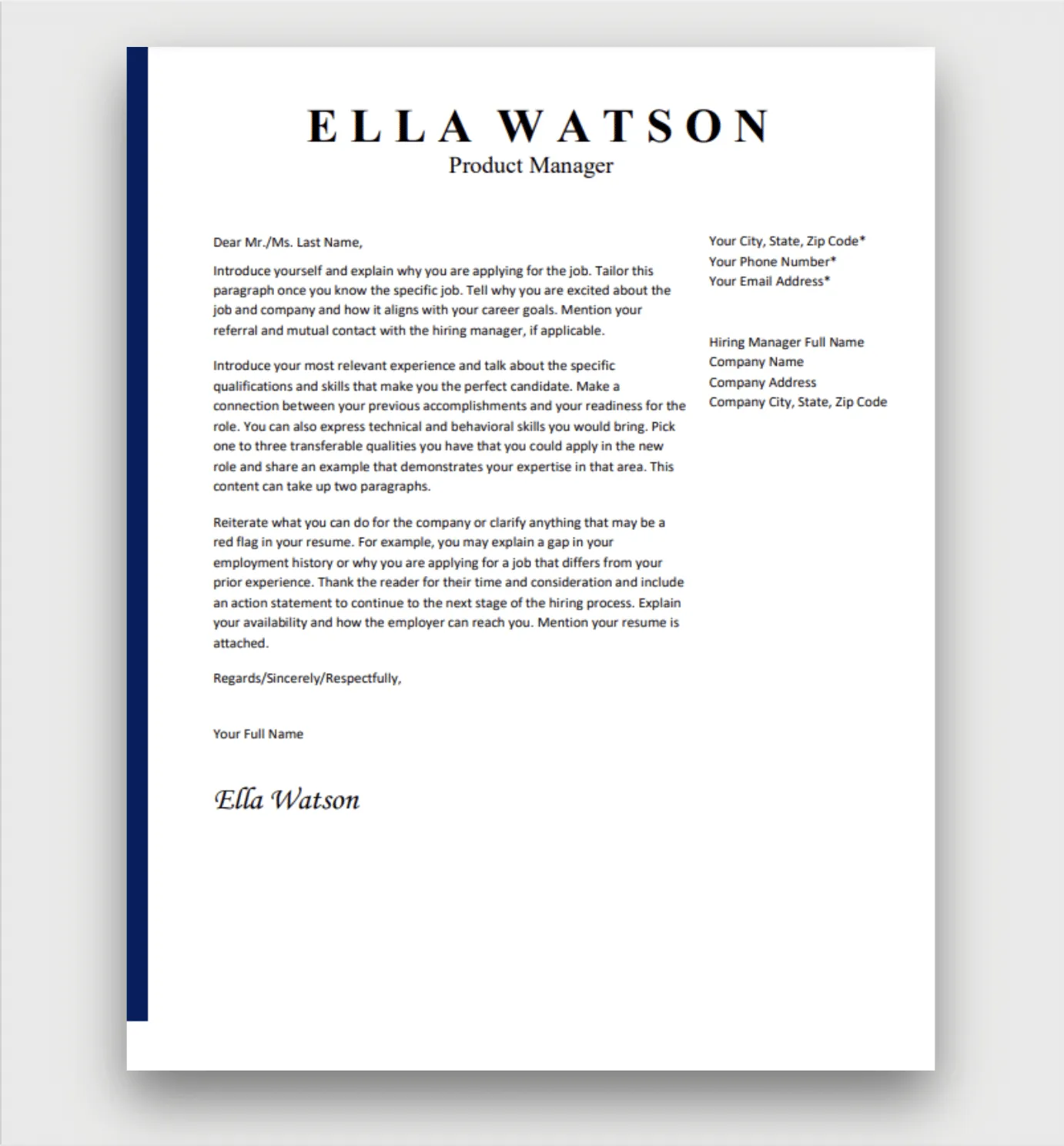 41277 cover letter template basics