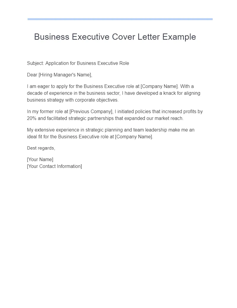 41288 executive cover letter guide