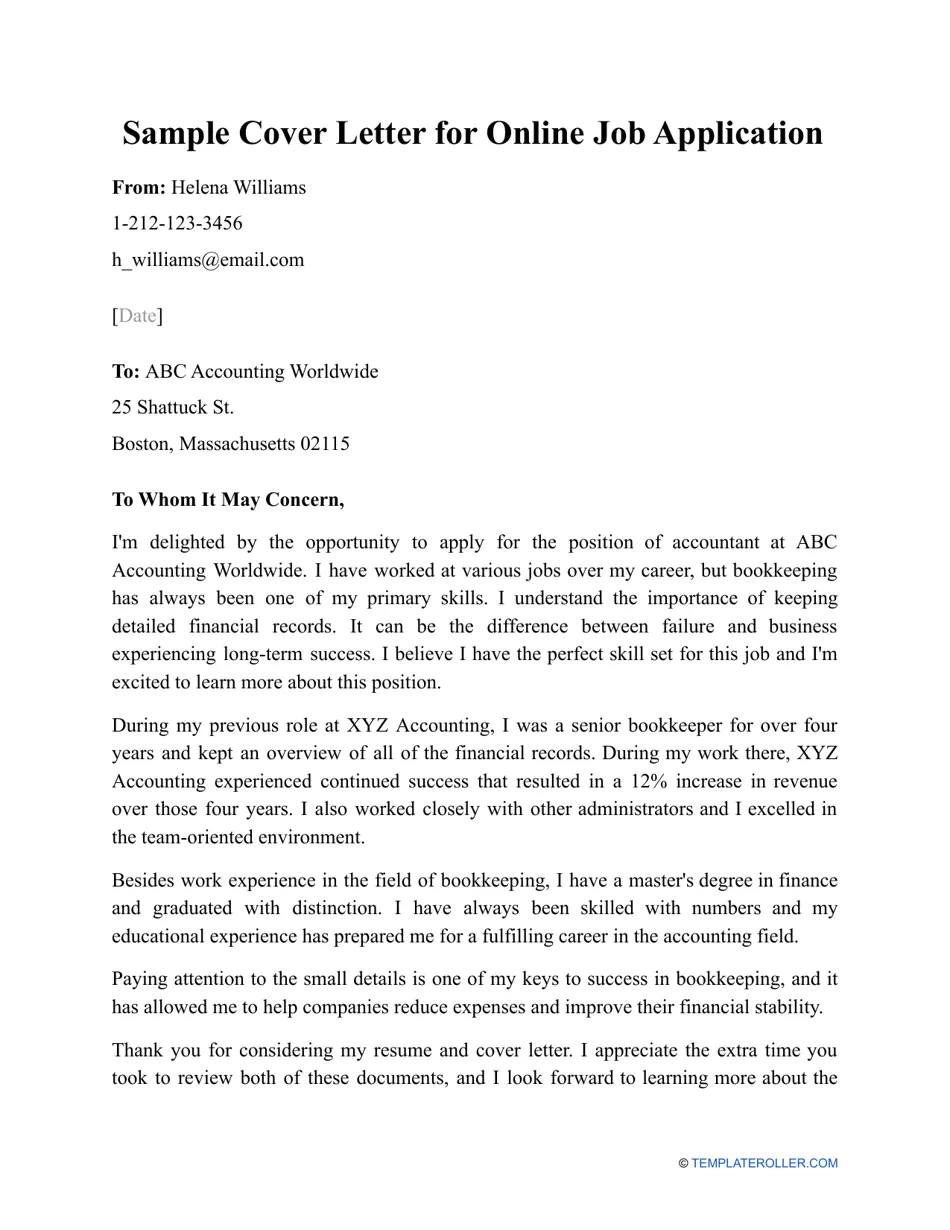 41291 cover letter formatting