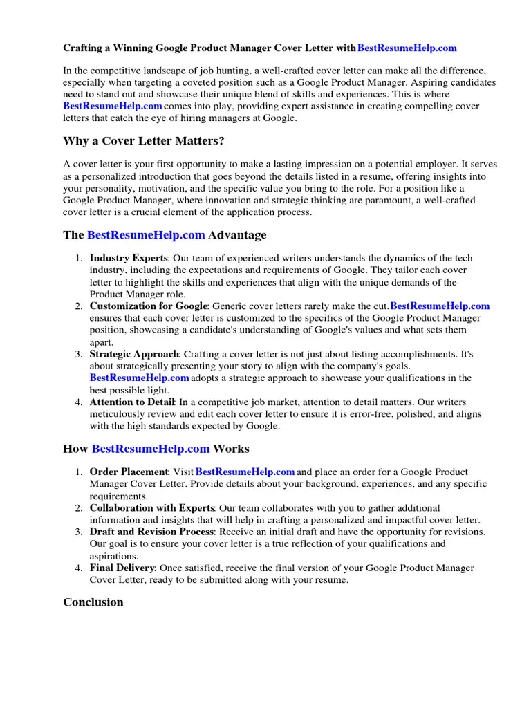 41294 product manager cover letter google