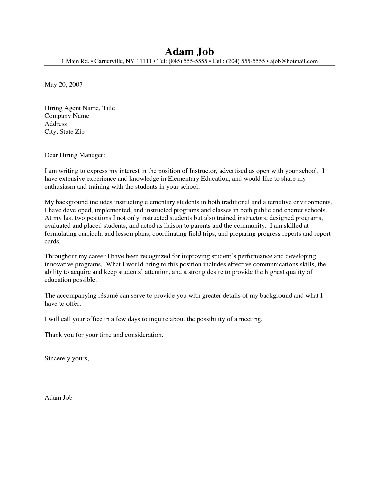 41296 teacher cover letter skills