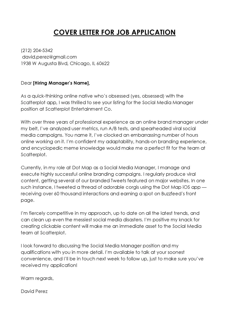 41299 cover letter formatting