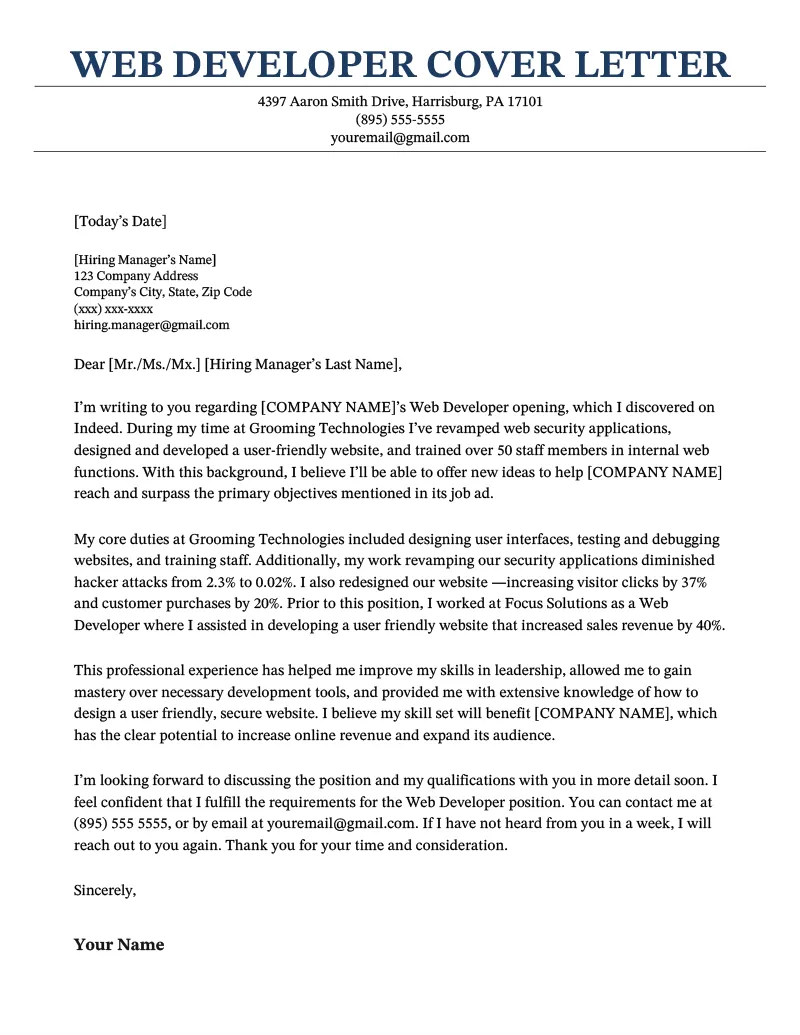 41307 frontend developer cover letter example