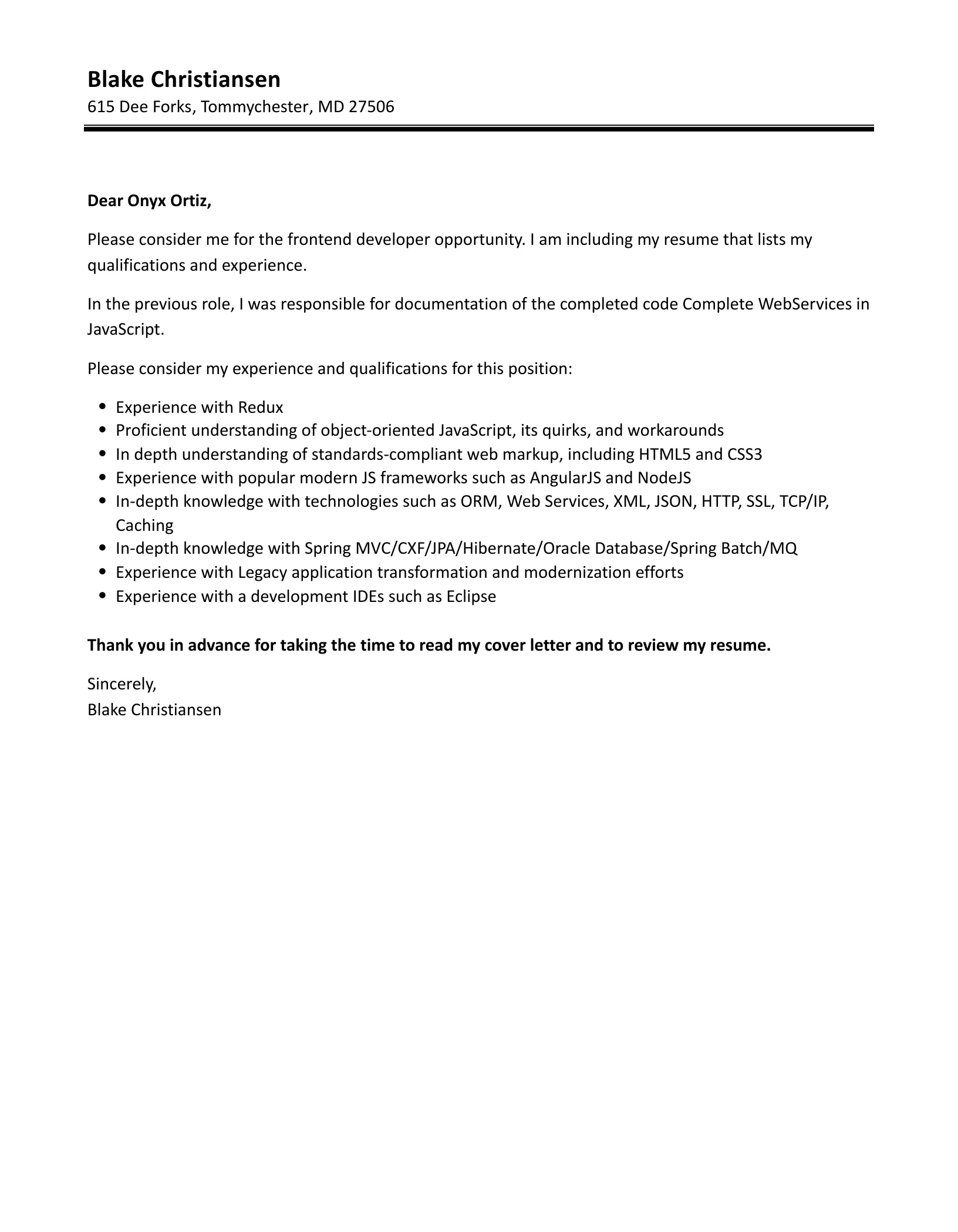 41307 frontend developer skills