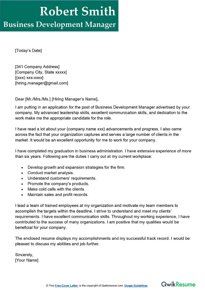 41317 business development cover letter