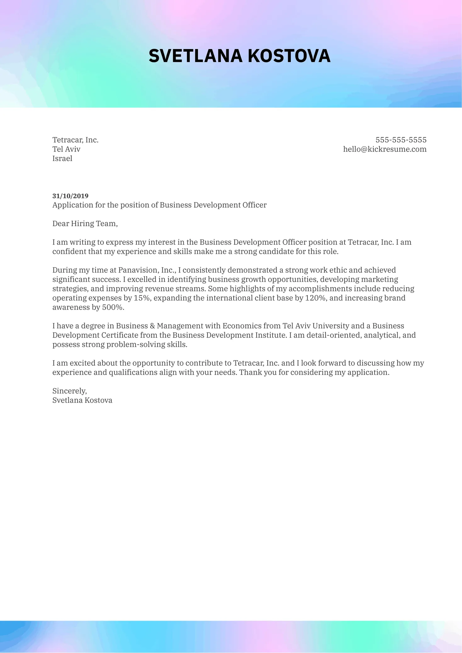 41317 cover letter formatting